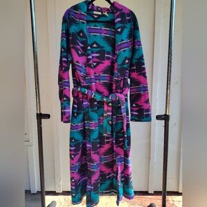 Vintage Aztec Western Design Bold 90s Full Length Robe